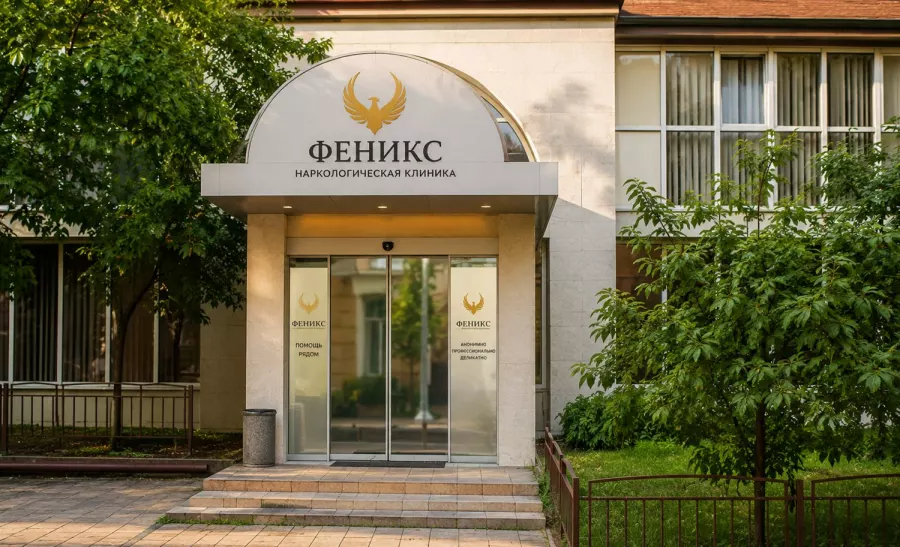 Вход в наркологическую клинику «Феникс» в Миассе